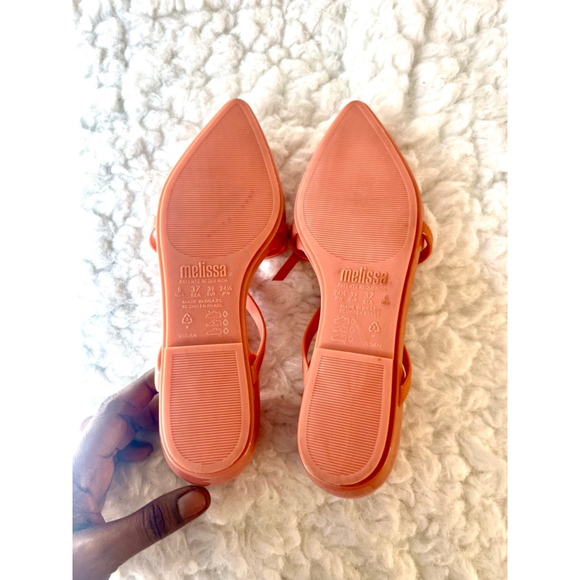 Melissa + Jason Wu Pointy Stripe solid pink ballerinas Shoes Women Size 8 - Picture 8 of 9